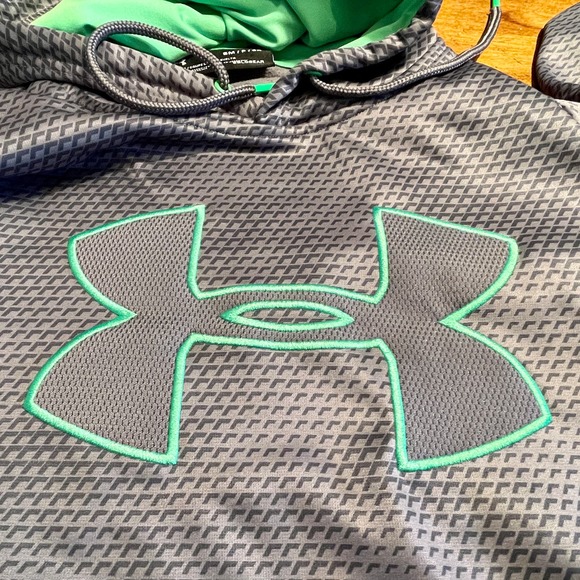 Under Armour Hoodie Cold Gear Mens S Embroidered Gray Green 1.2.2.0:A-0008 - Picture 4 of 13